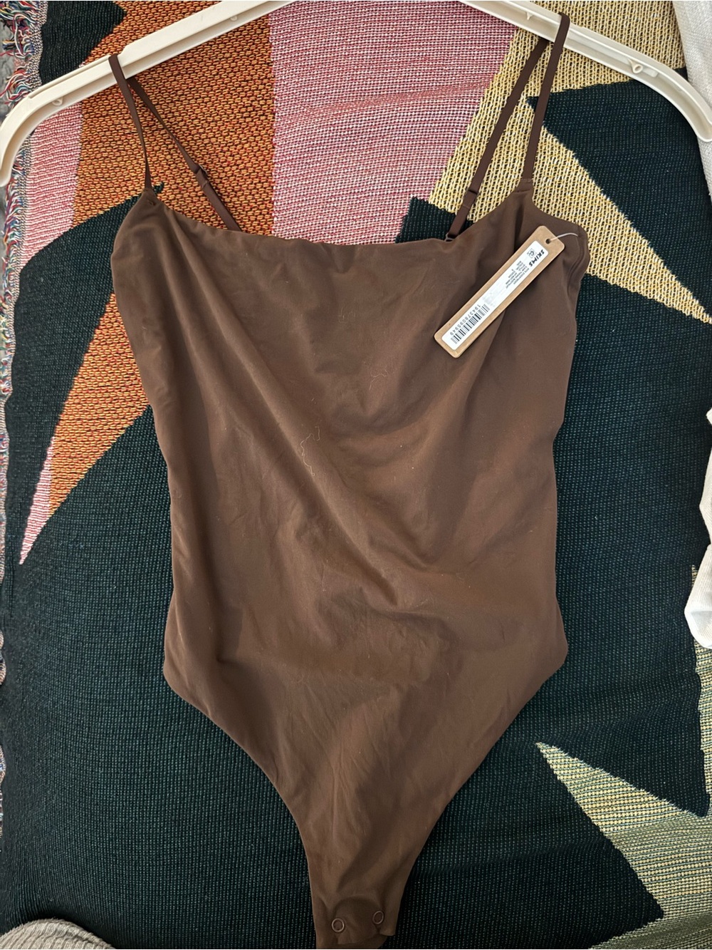 SKIMS Brown Scoop Neck Stretch Bodysuit